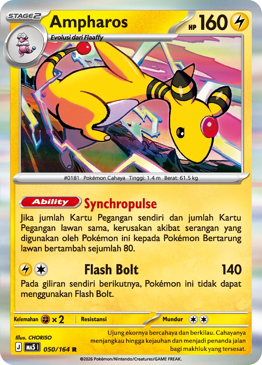 Ampharos 050 — Ancaman Bayangan (Indonesian Pokémon TCG card)