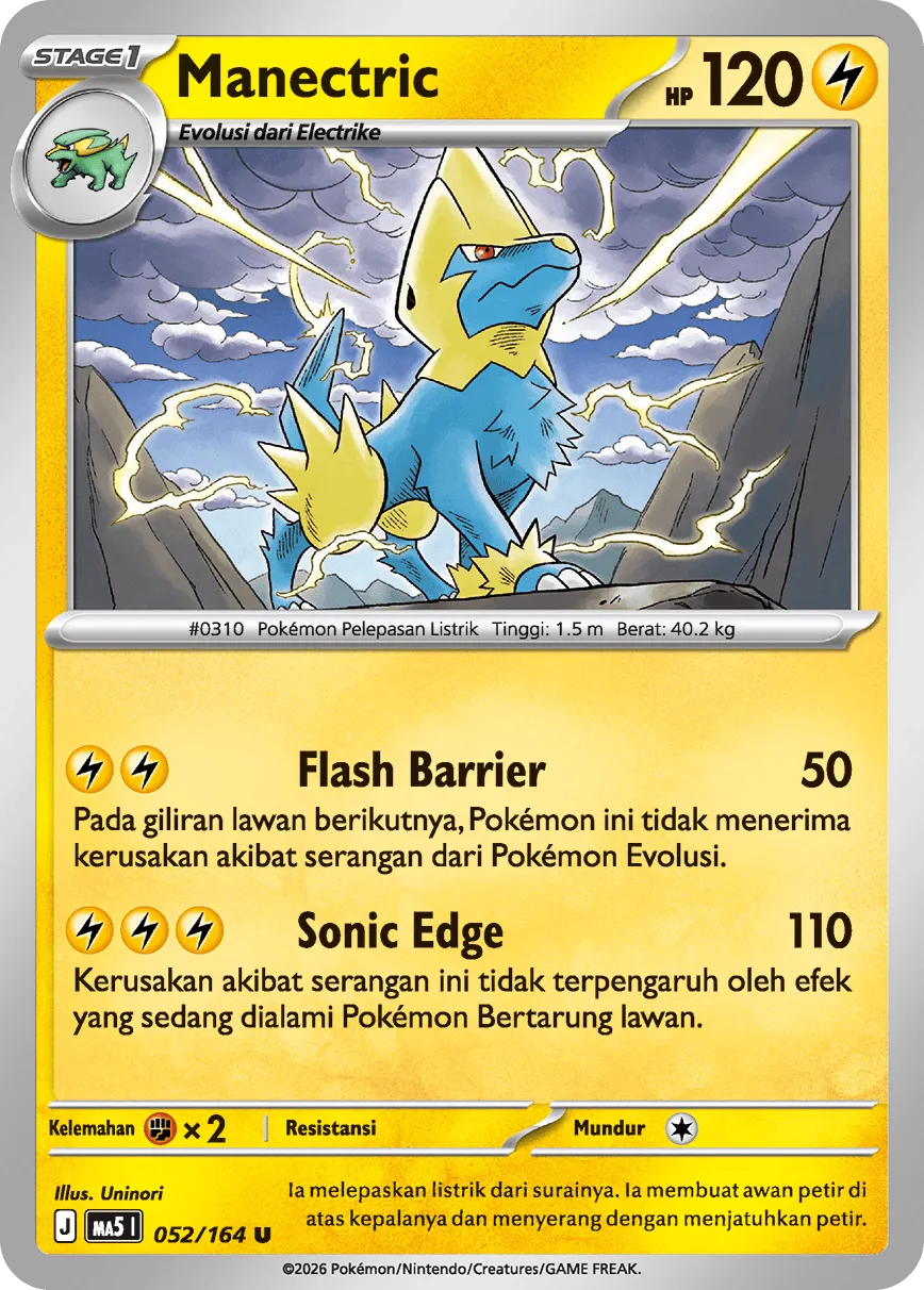 Manectric 052 — Ancaman Bayangan (Indonesian Pokémon TCG card)