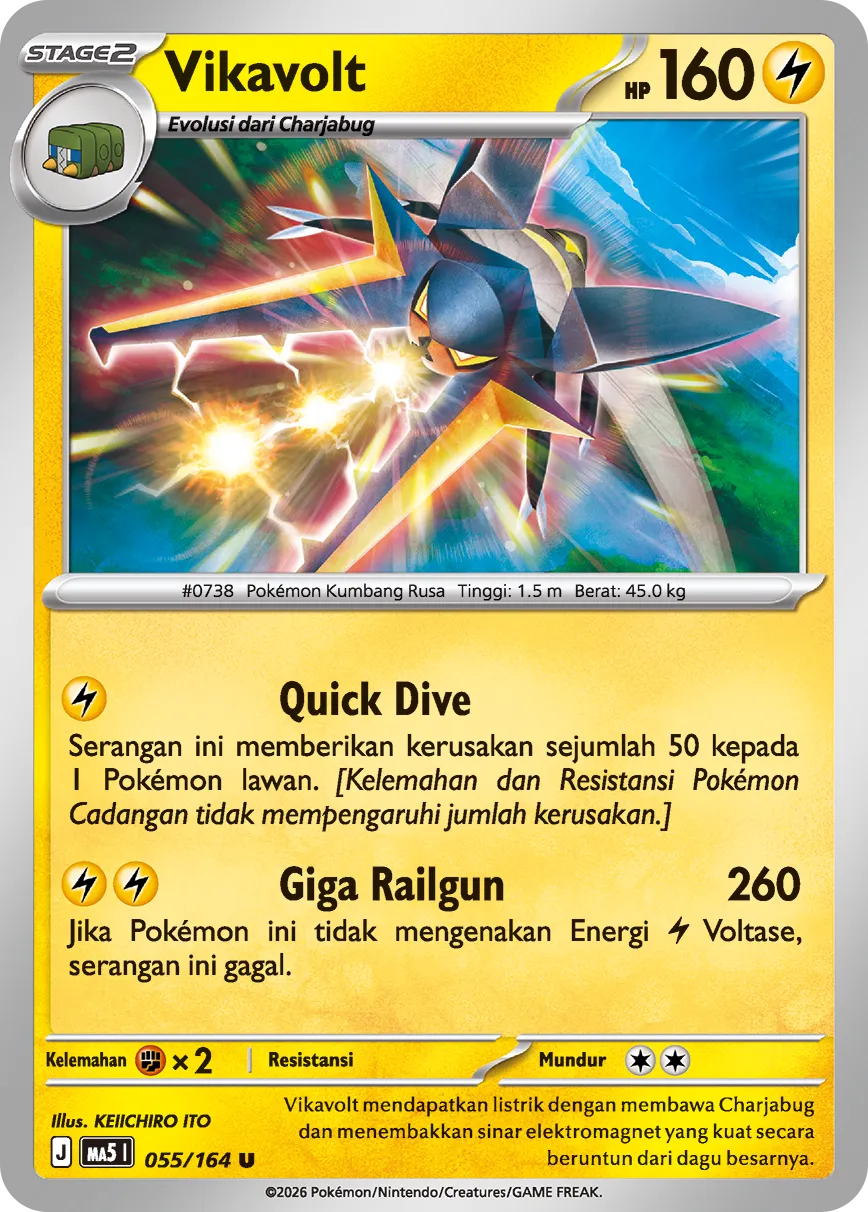 Vikavolt 055 — Ancaman Bayangan (Indonesian Pokémon TCG card)