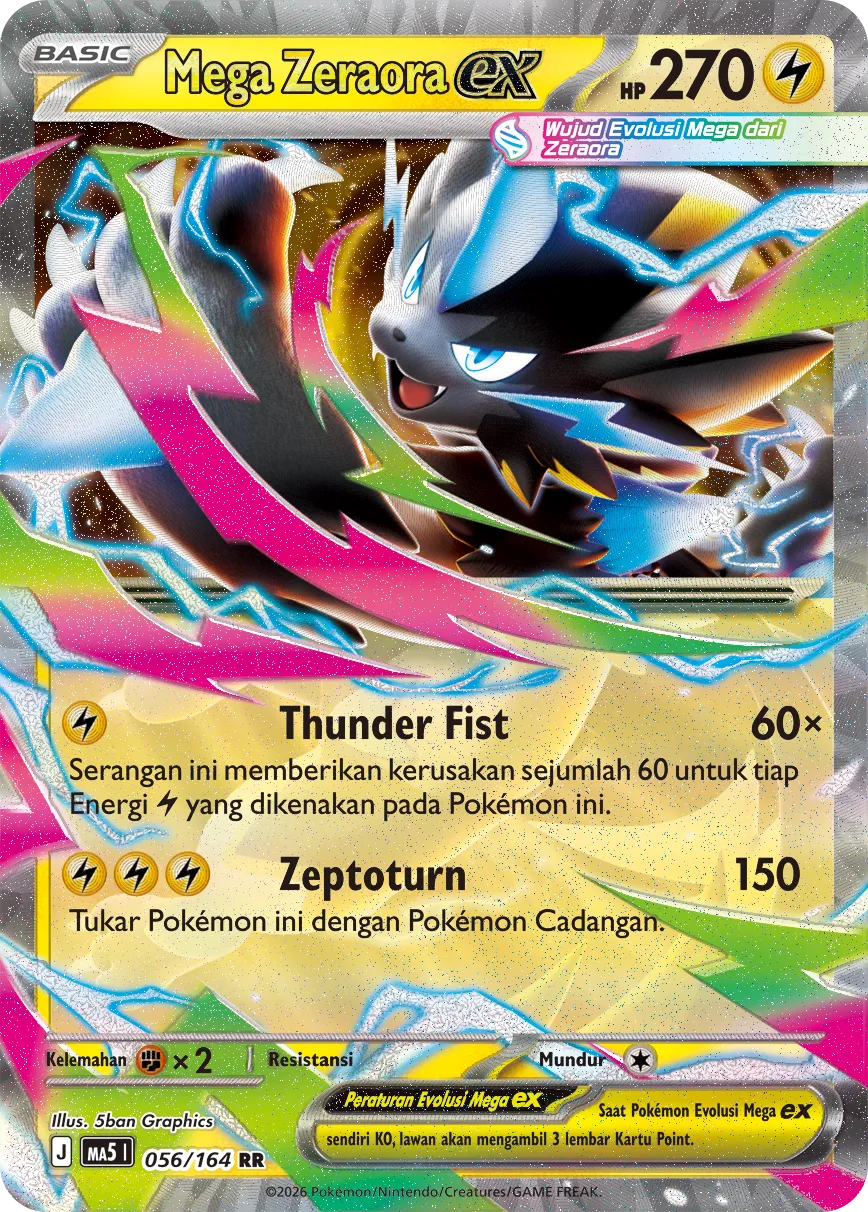 Mega Zeraora ex 056 — Ancaman Bayangan (Indonesian Pokémon TCG card)