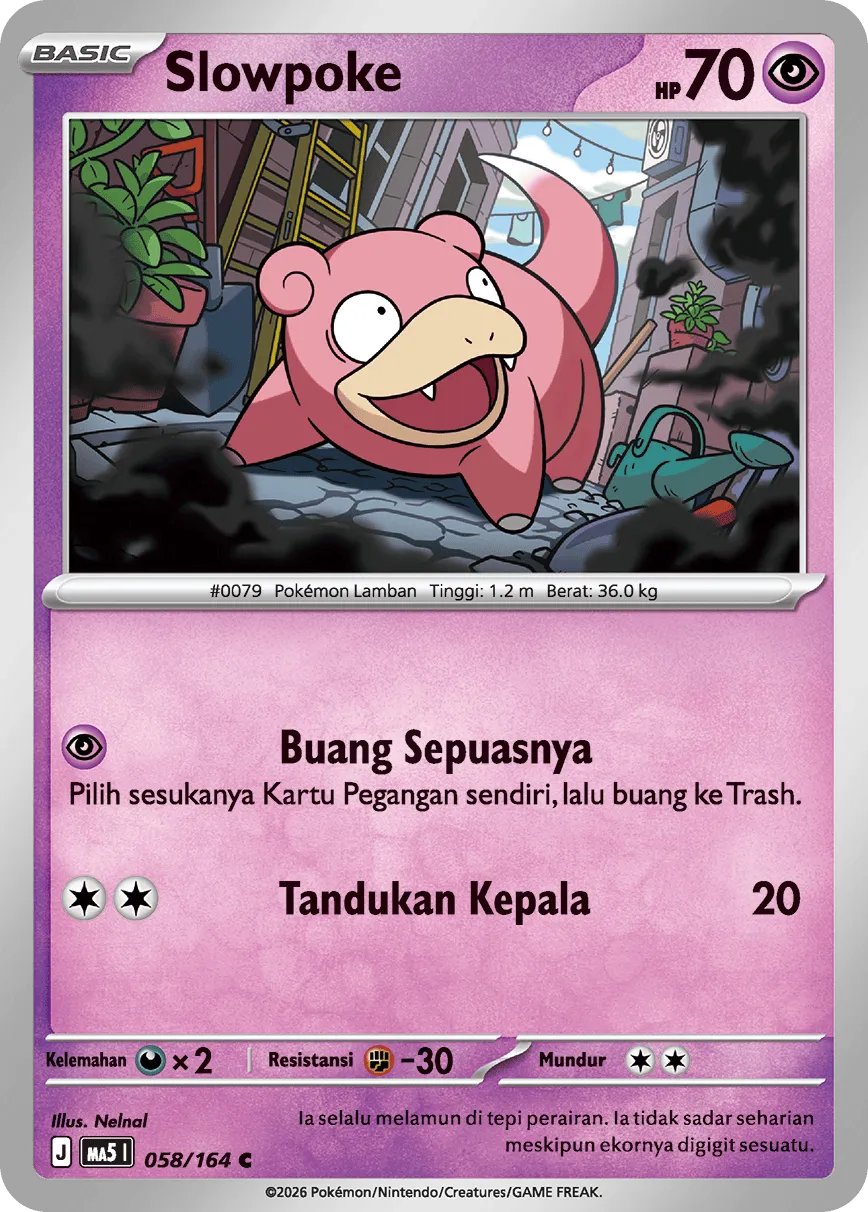Slowpoke 058 — Ancaman Bayangan (Indonesian Pokémon TCG card)