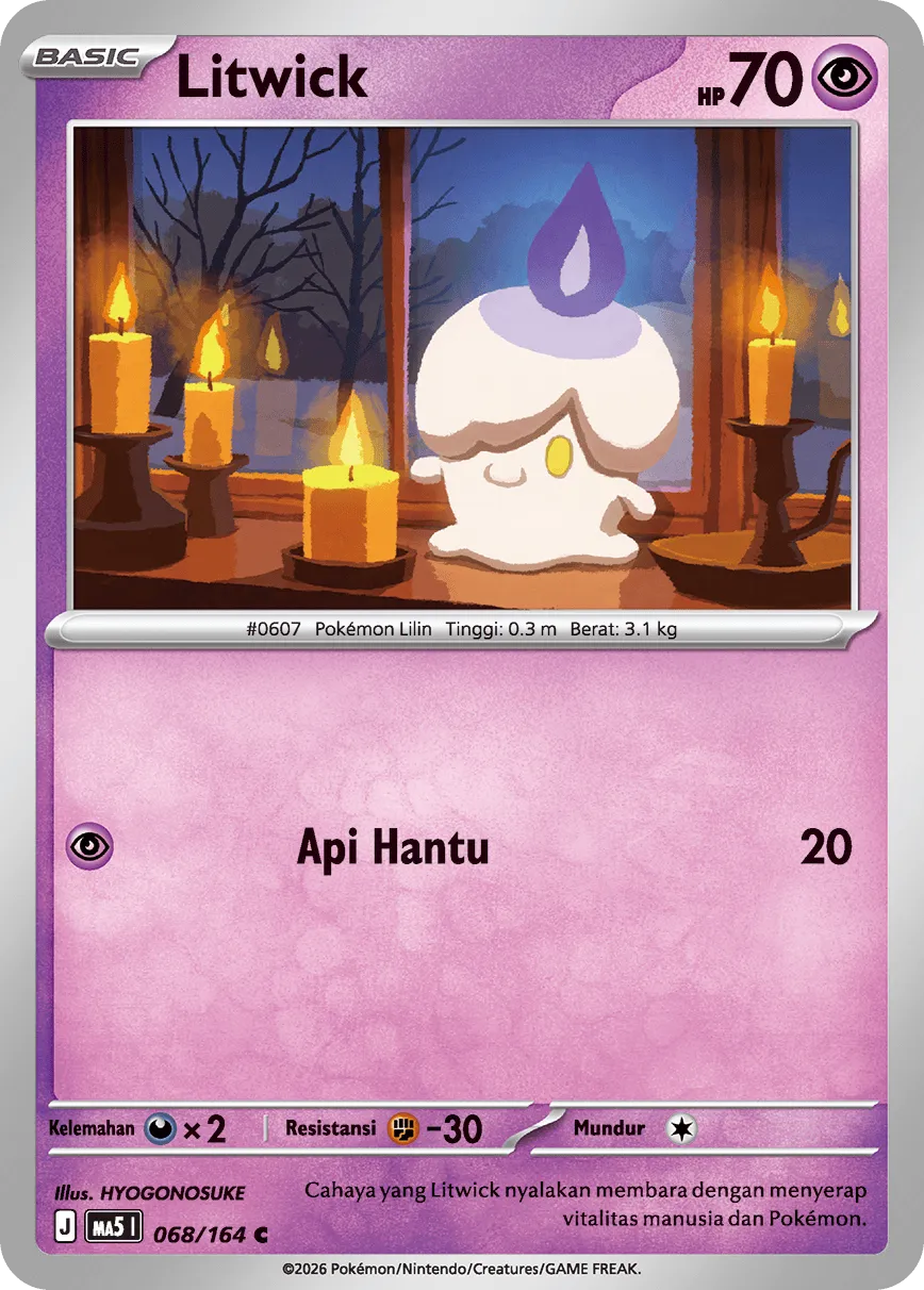 Litwick 068 — Ancaman Bayangan (Indonesian Pokémon TCG card)