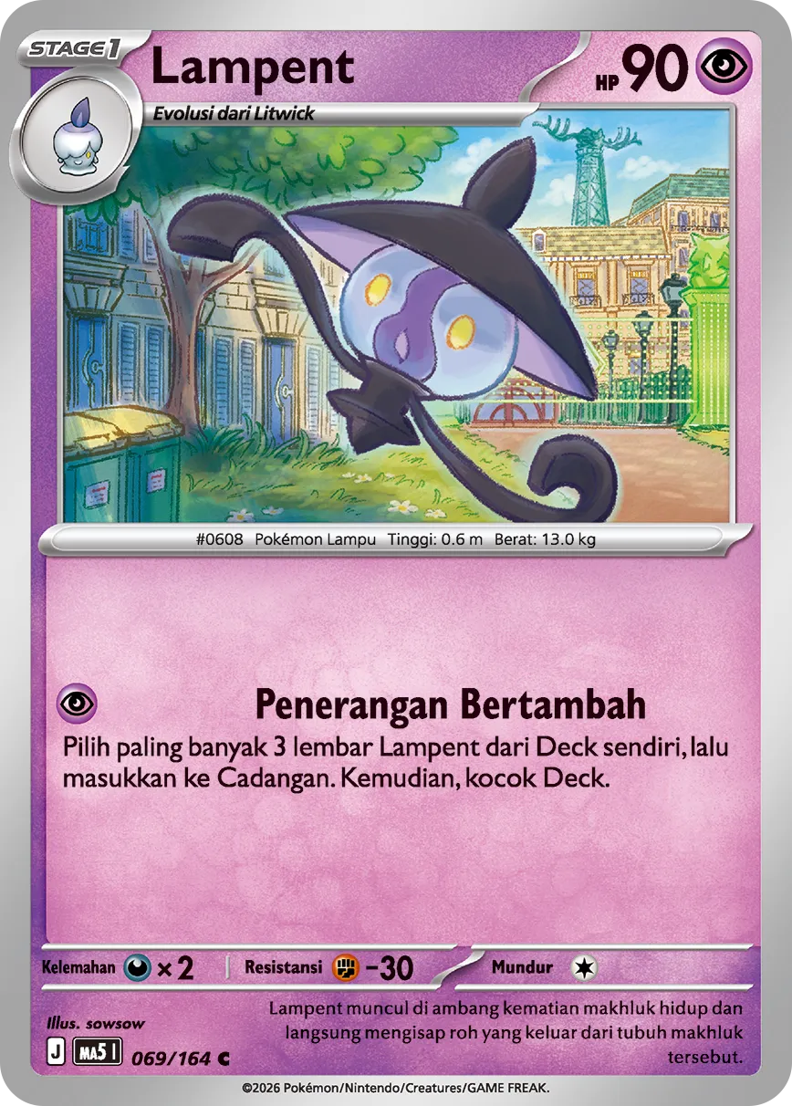 Lampent 069 — Ancaman Bayangan (Indonesian Pokémon TCG card)