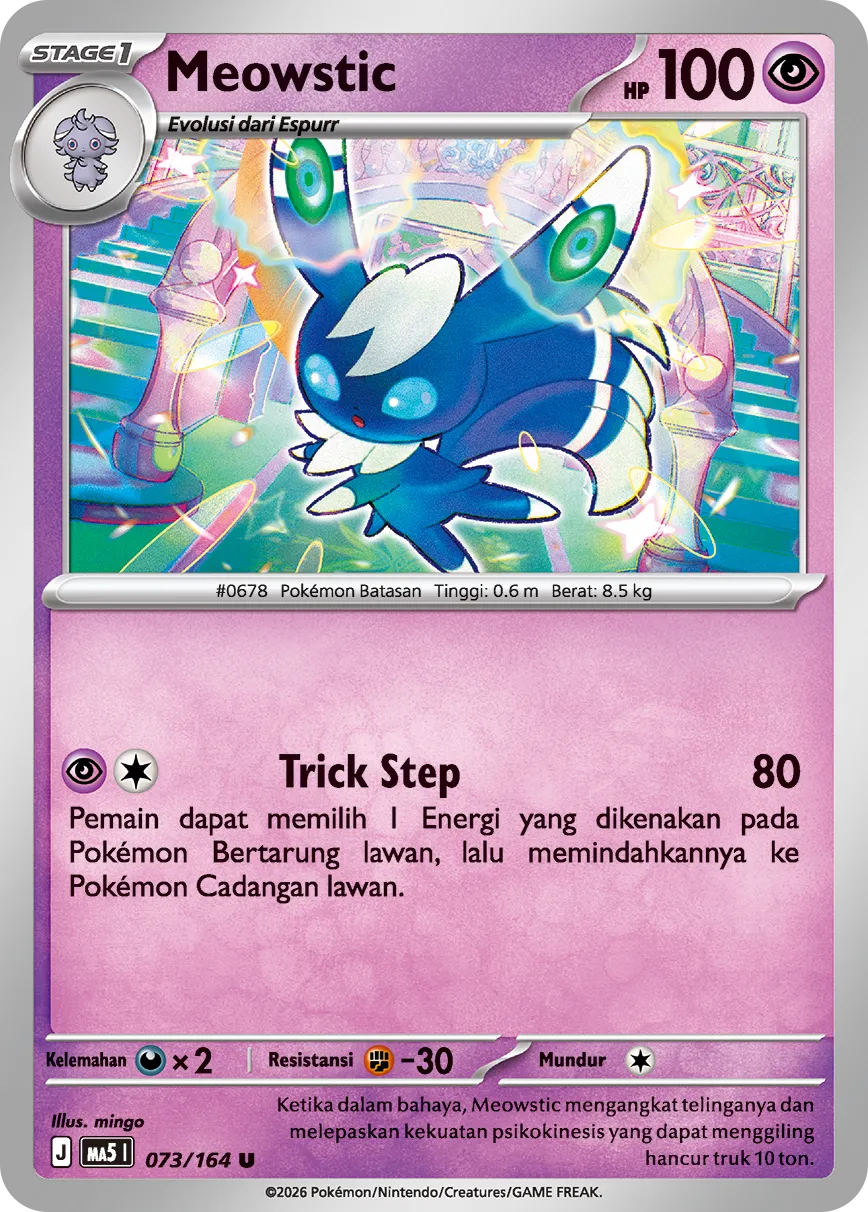 Meowstic 073 — Ancaman Bayangan (Indonesian Pokémon TCG card)
