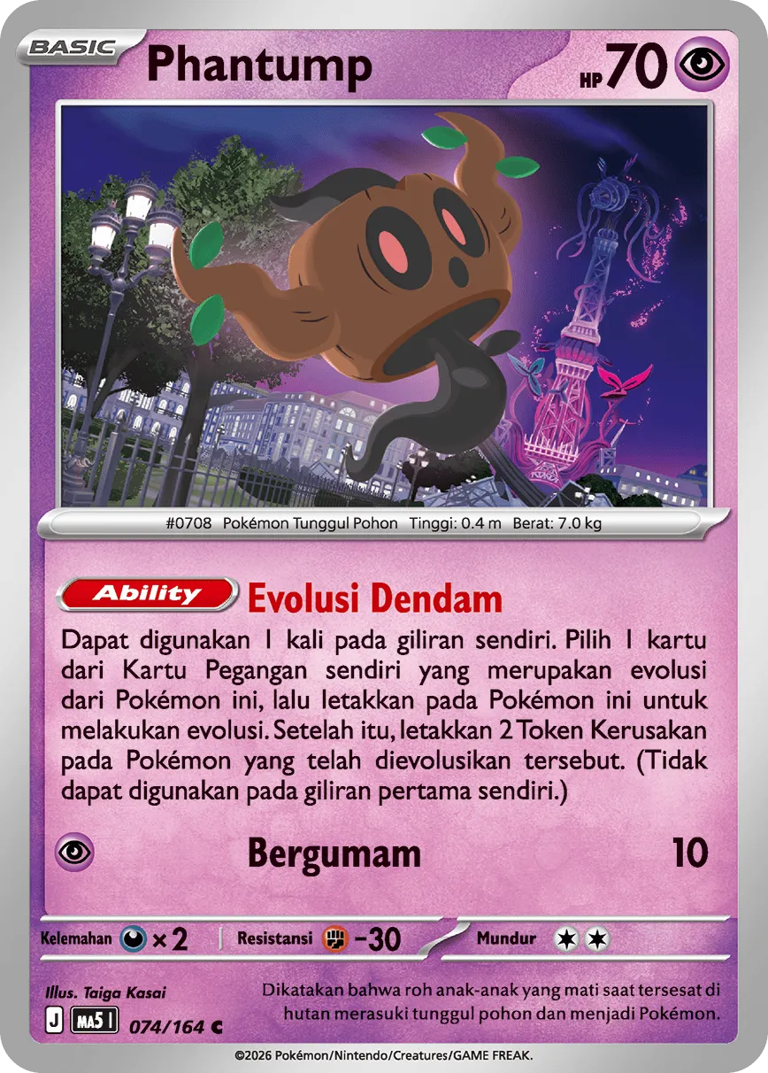Phantump 074 — Ancaman Bayangan (Indonesian Pokémon TCG card)