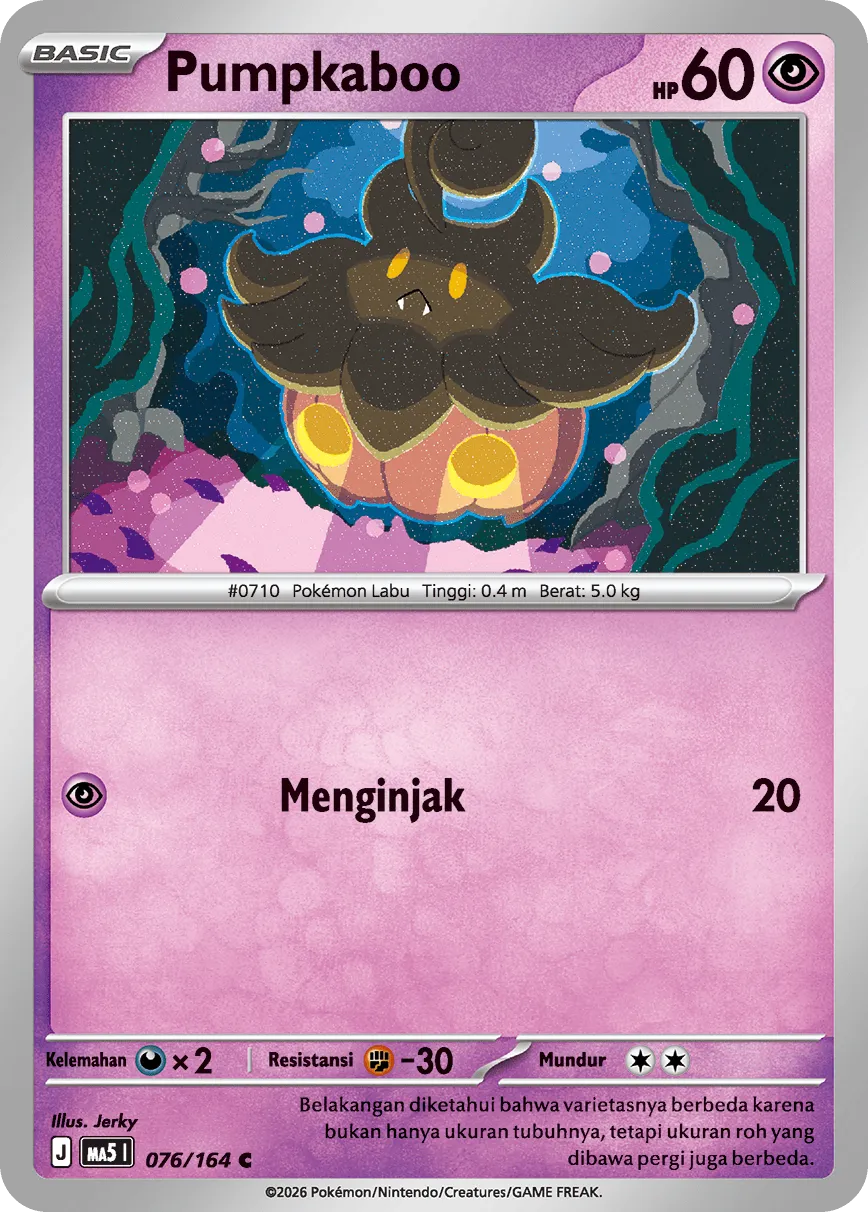 Pumpkaboo 076 — Ancaman Bayangan (Indonesian Pokémon TCG card)