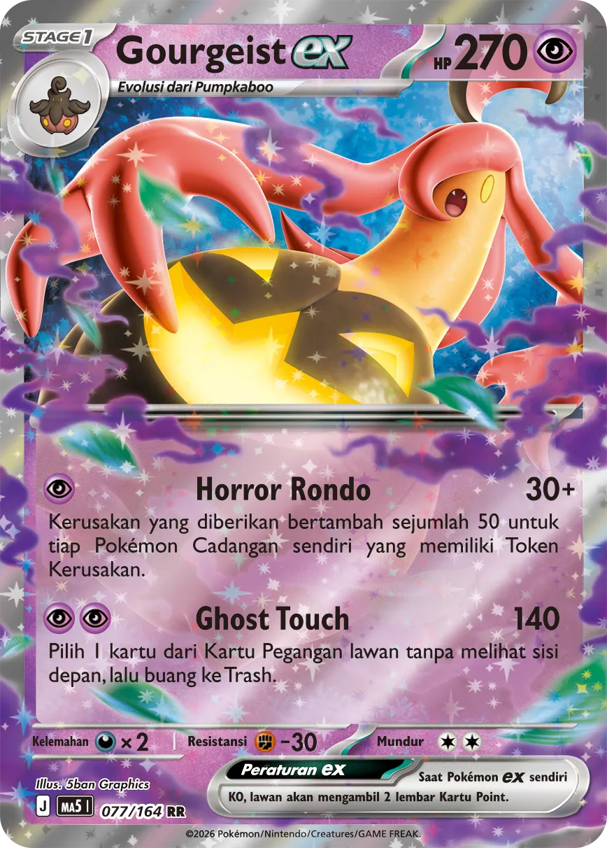 Gourgeist ex 077 — Ancaman Bayangan (Indonesian Pokémon TCG card)