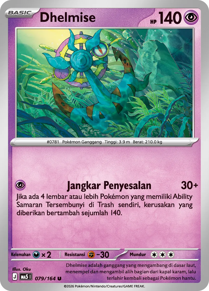 Dhelmise 079 — Ancaman Bayangan (Indonesian Pokémon TCG card)