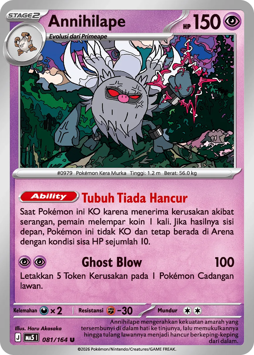 Annihilape 081 — Ancaman Bayangan (Indonesian Pokémon TCG card)