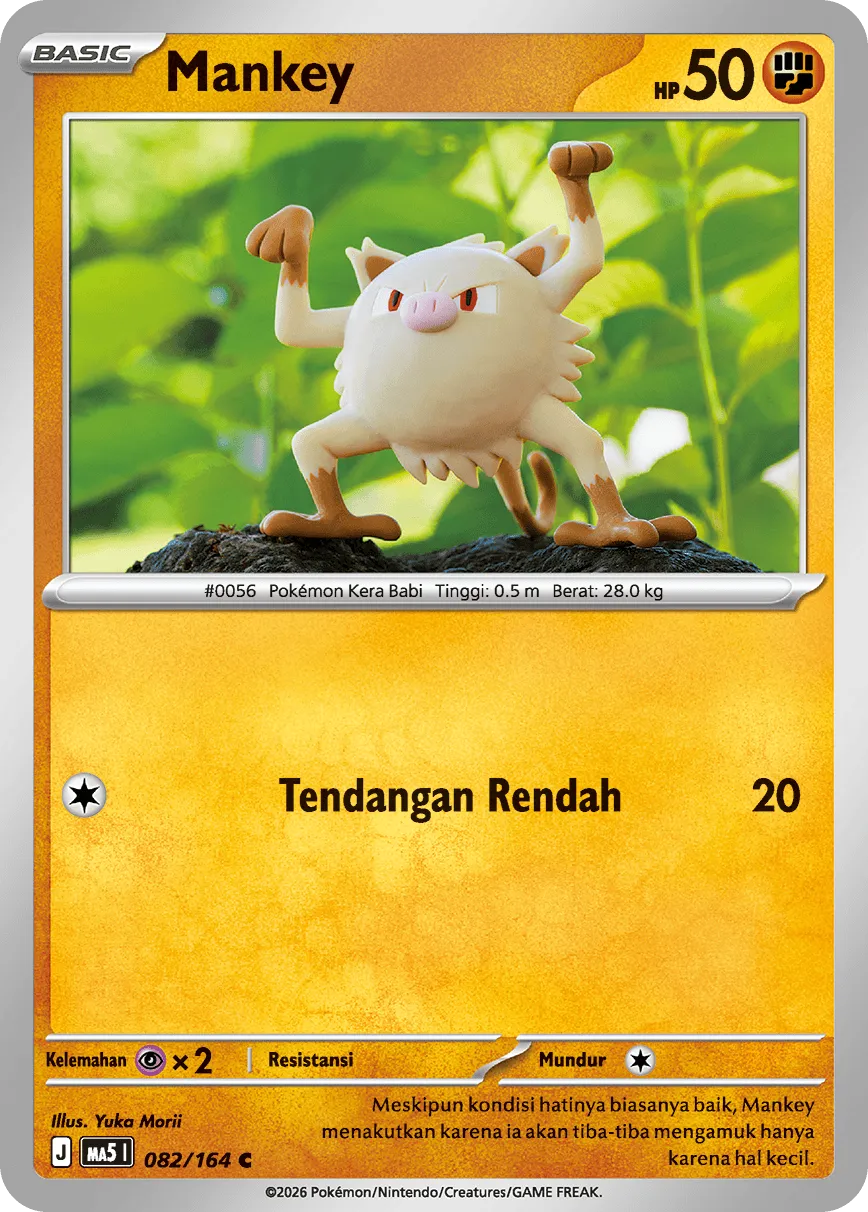 Mankey 082 — Ancaman Bayangan (Indonesian Pokémon TCG card)