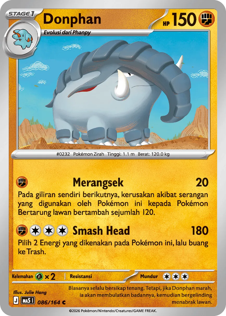 Donphan 086 — Ancaman Bayangan (Indonesian Pokémon TCG card)