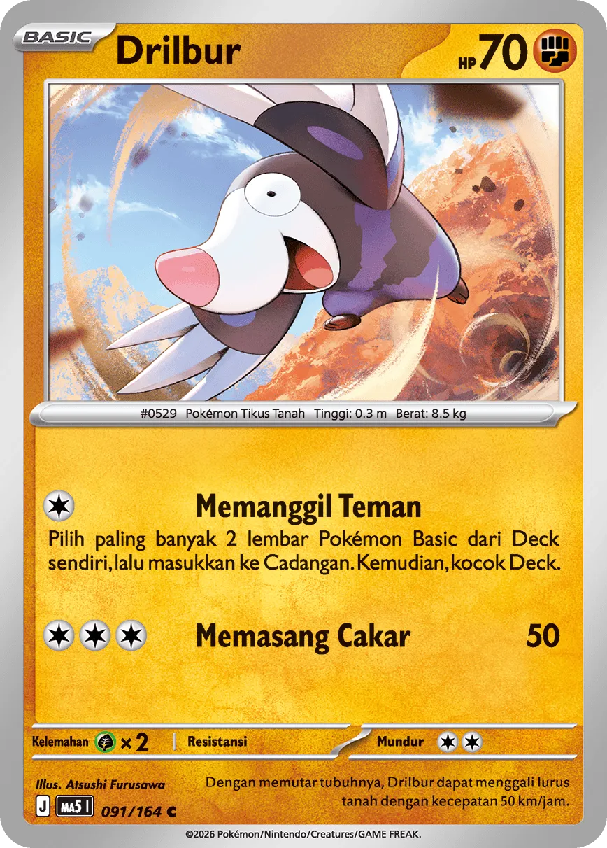 Drilbur 091 — Ancaman Bayangan (Indonesian Pokémon TCG card)