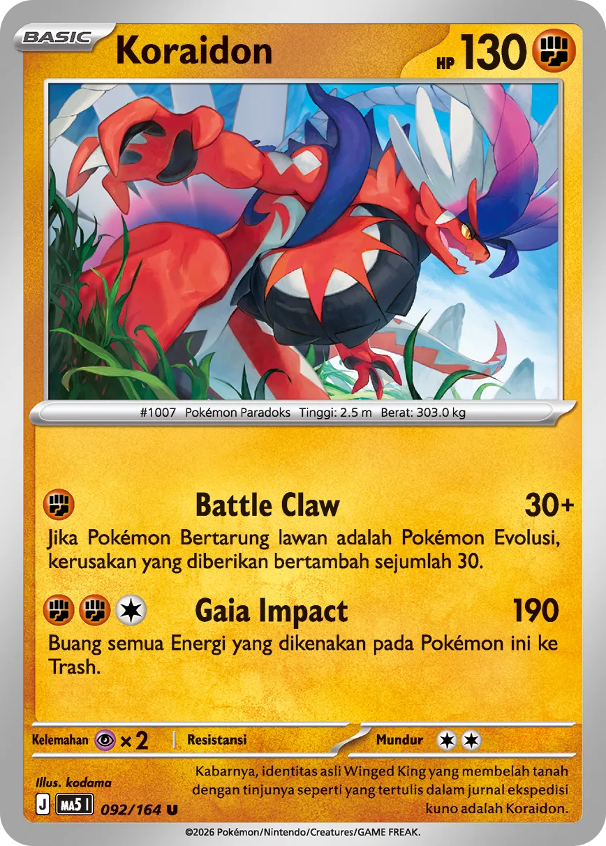 Koraidon 092 — Ancaman Bayangan (Indonesian Pokémon TCG card)