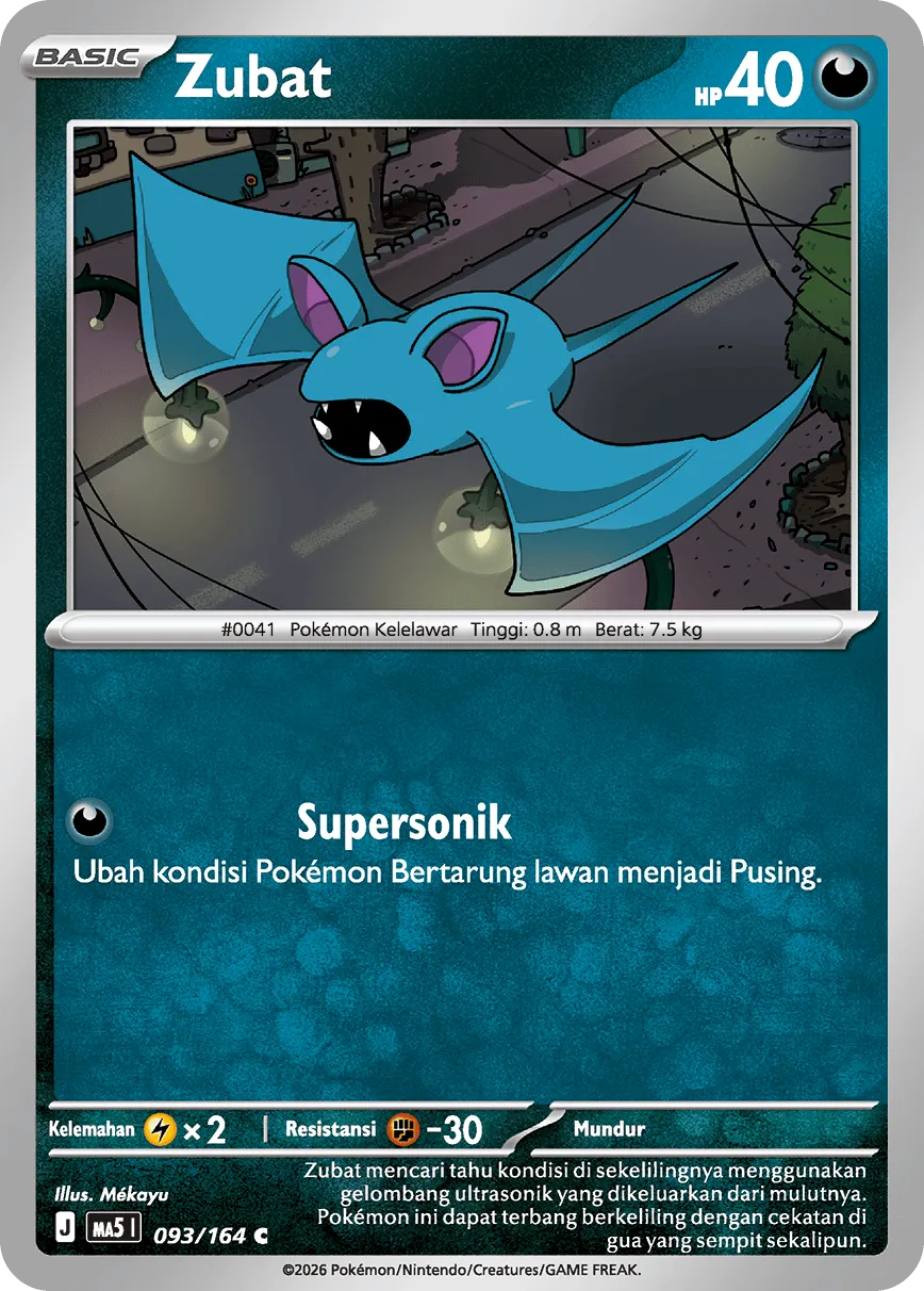 Zubat 093 — Ancaman Bayangan (Indonesian Pokémon TCG card)