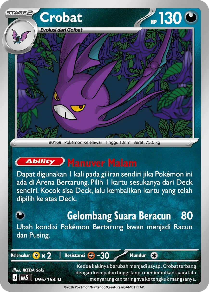 Crobat 095 — Ancaman Bayangan (Indonesian Pokémon TCG card)