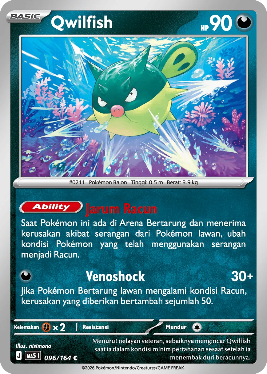 Qwilfish 096 — Ancaman Bayangan (Indonesian Pokémon TCG card)