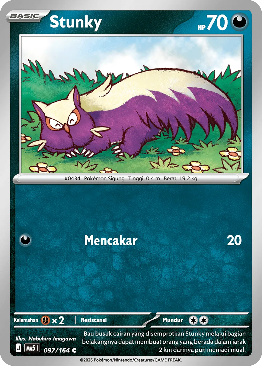 Stunky 097 — Ancaman Bayangan (Indonesian Pokémon TCG card)