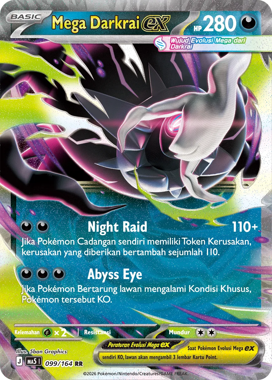 Mega Darkrai ex 099 — Ancaman Bayangan (Indonesian Pokémon TCG card)