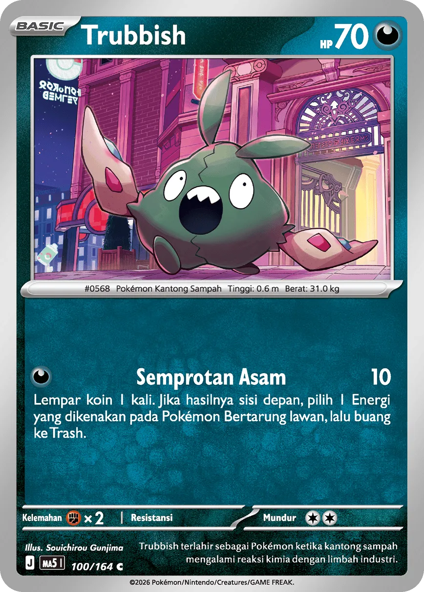 Trubbish 100 — Ancaman Bayangan (Indonesian Pokémon TCG card)