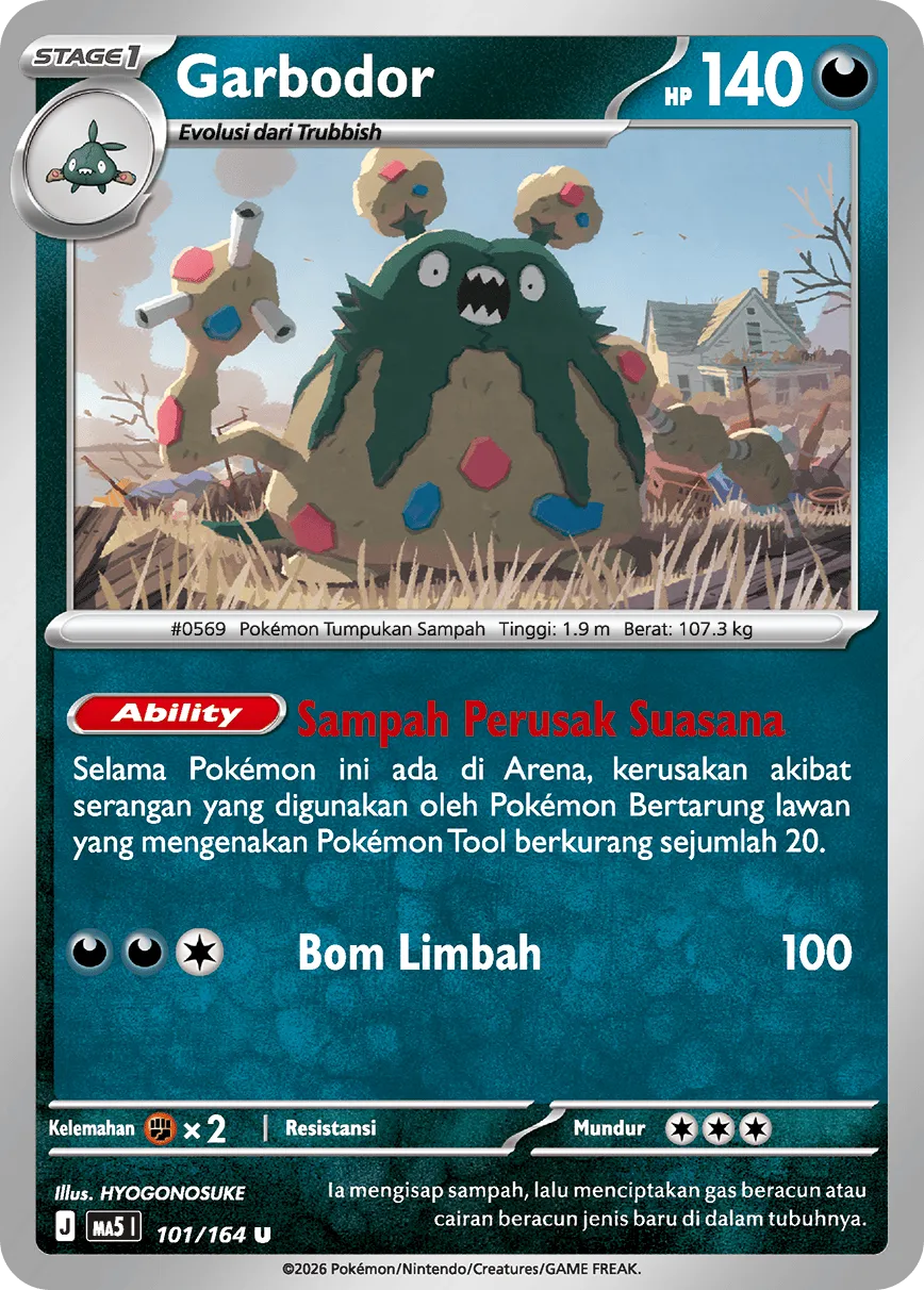 Garbodor 101 — Ancaman Bayangan (Indonesian Pokémon TCG card)
