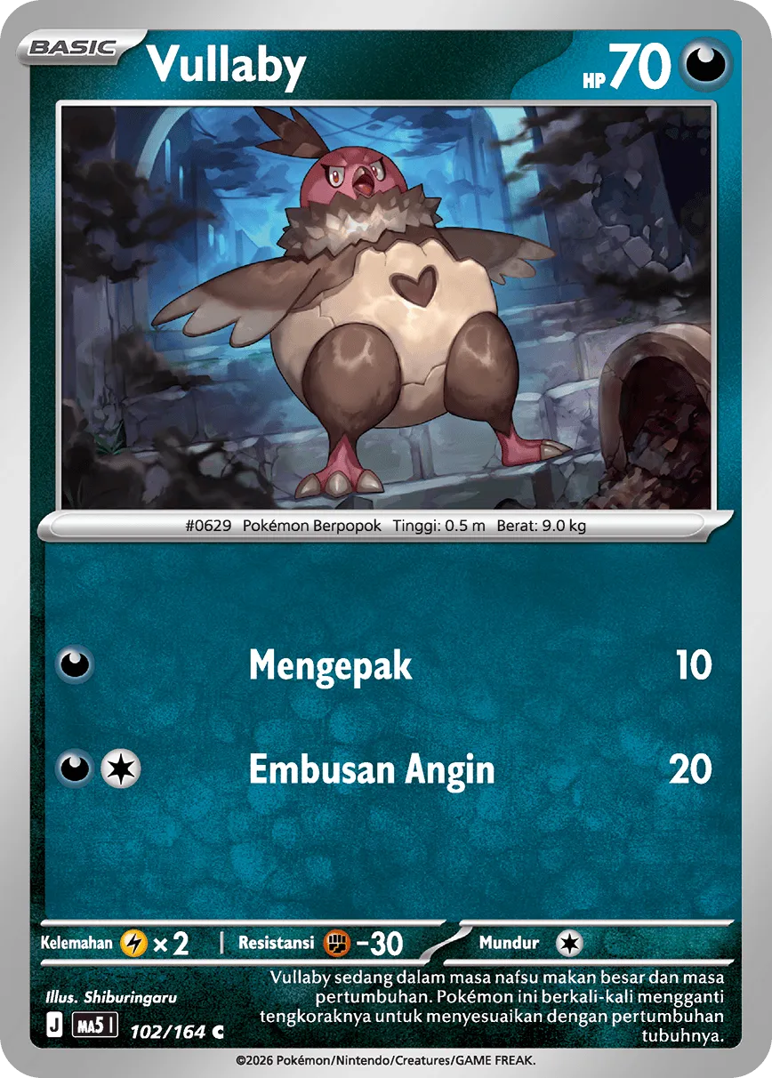 Vullaby 102 — Ancaman Bayangan (Indonesian Pokémon TCG card)