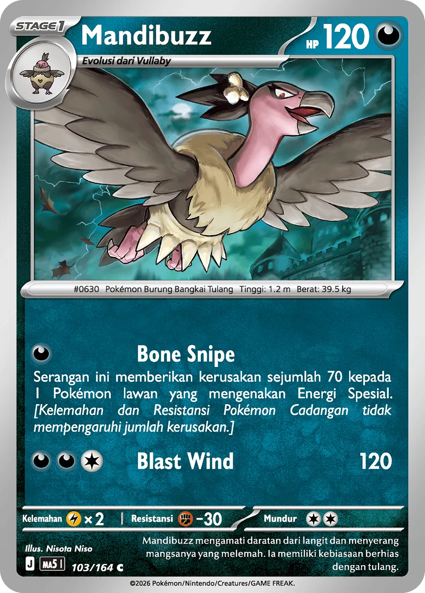 Mandibuzz 103 — Ancaman Bayangan (Indonesian Pokémon TCG card)