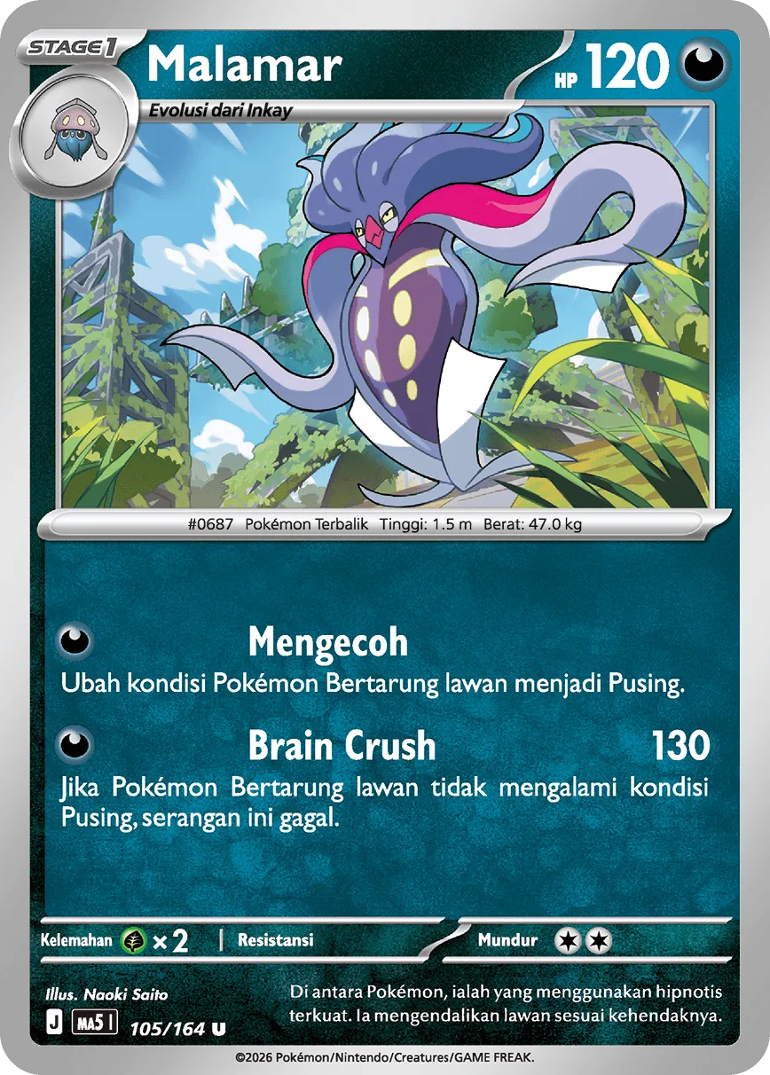 Malamar 105 — Ancaman Bayangan (Indonesian Pokémon TCG card)