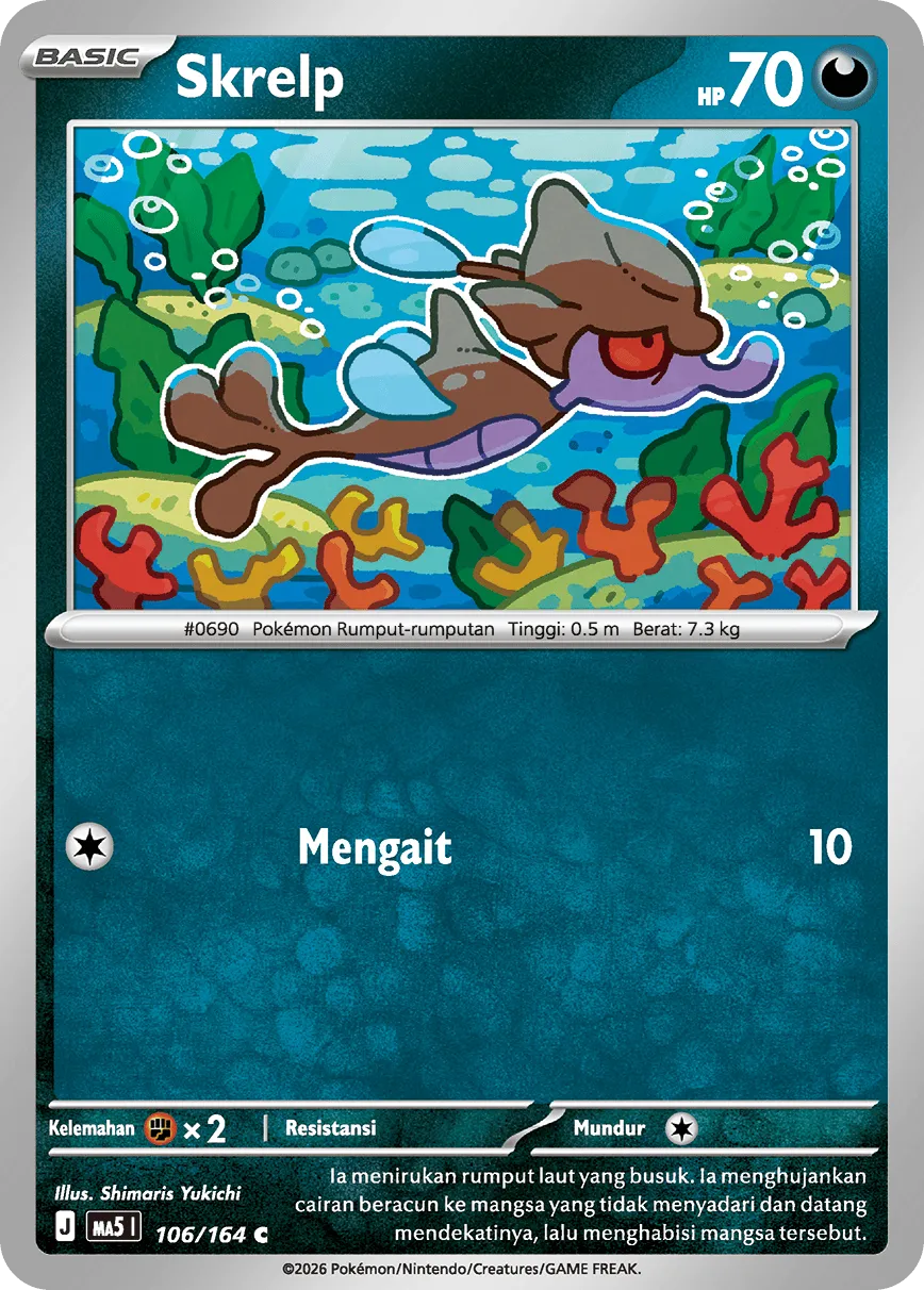 Skrelp 106 — Ancaman Bayangan (Indonesian Pokémon TCG card)