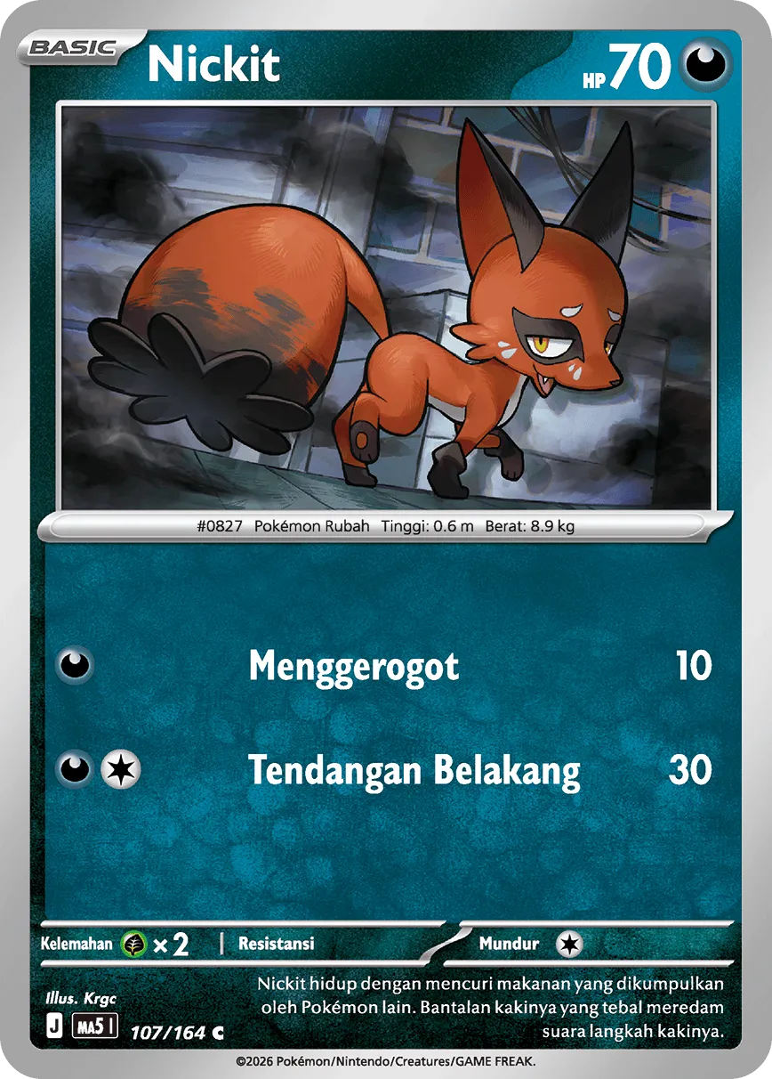 Nickit 107 — Ancaman Bayangan (Indonesian Pokémon TCG card)