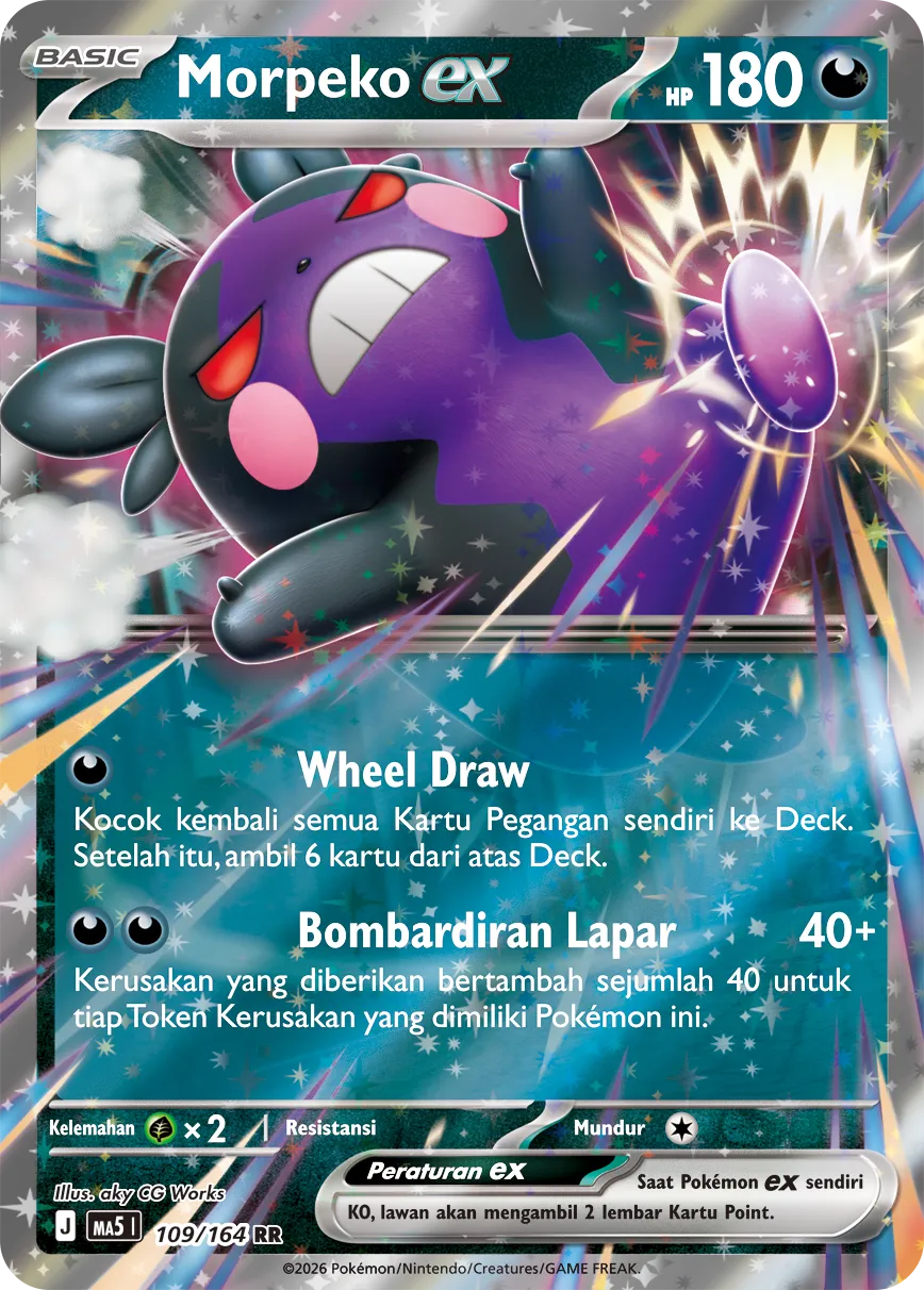 Morpeko ex 109 — Ancaman Bayangan (Indonesian Pokémon TCG card)