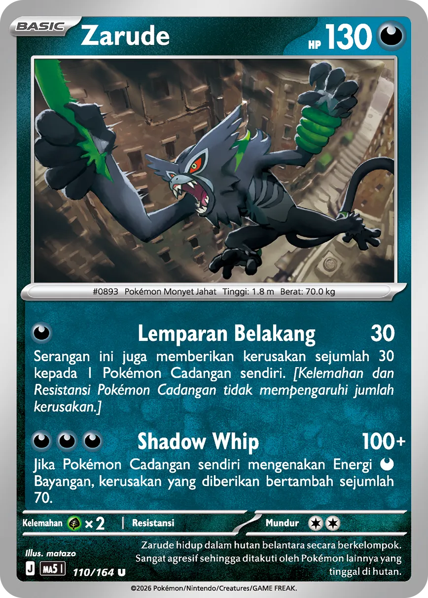 Zarude 110 — Ancaman Bayangan (Indonesian Pokémon TCG card)