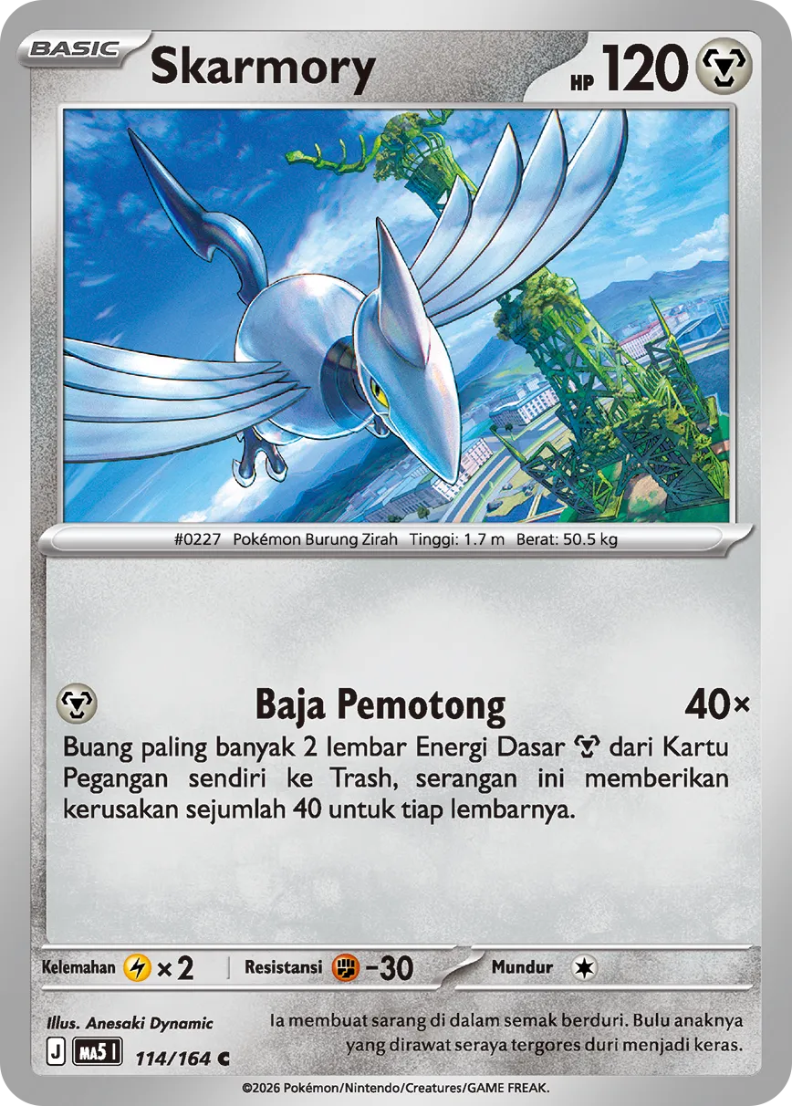 Skarmory 114 — Ancaman Bayangan (Indonesian Pokémon TCG card)