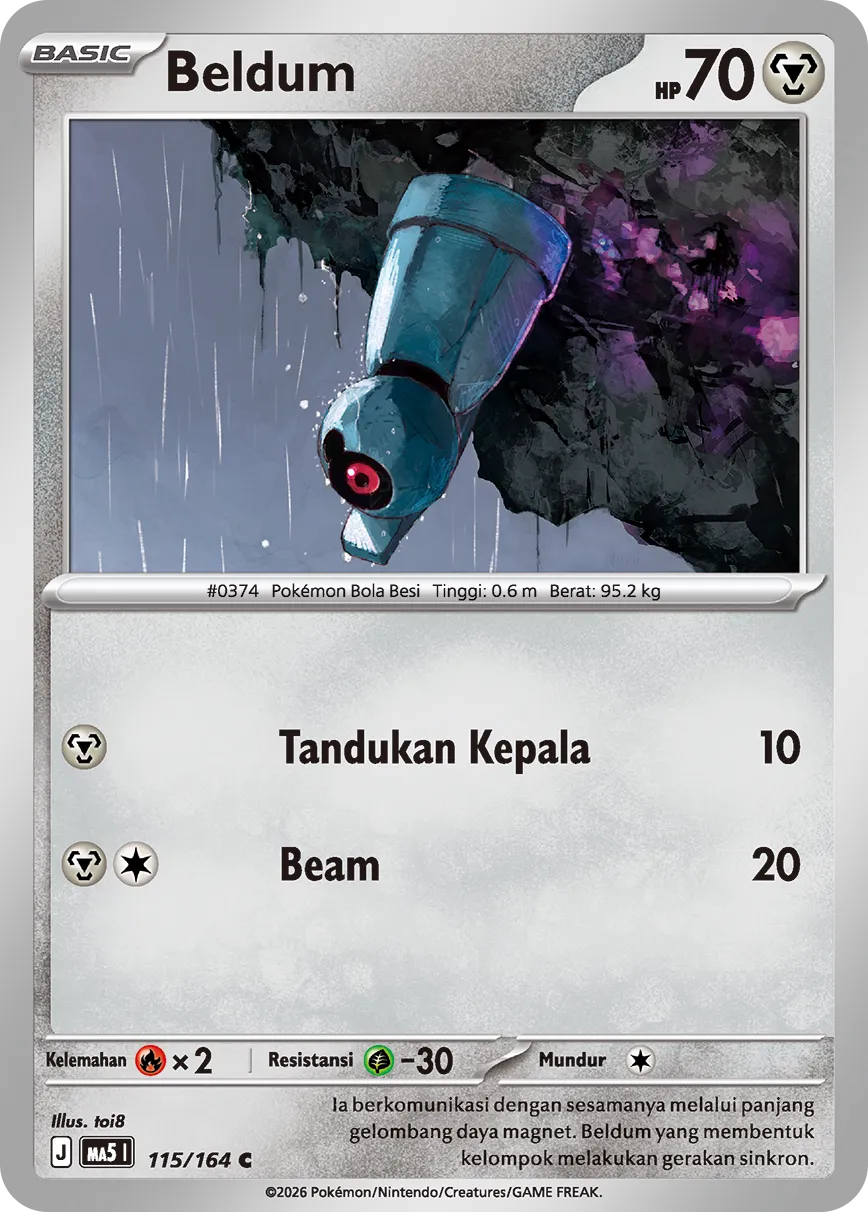 Beldum 115 — Ancaman Bayangan (Indonesian Pokémon TCG card)