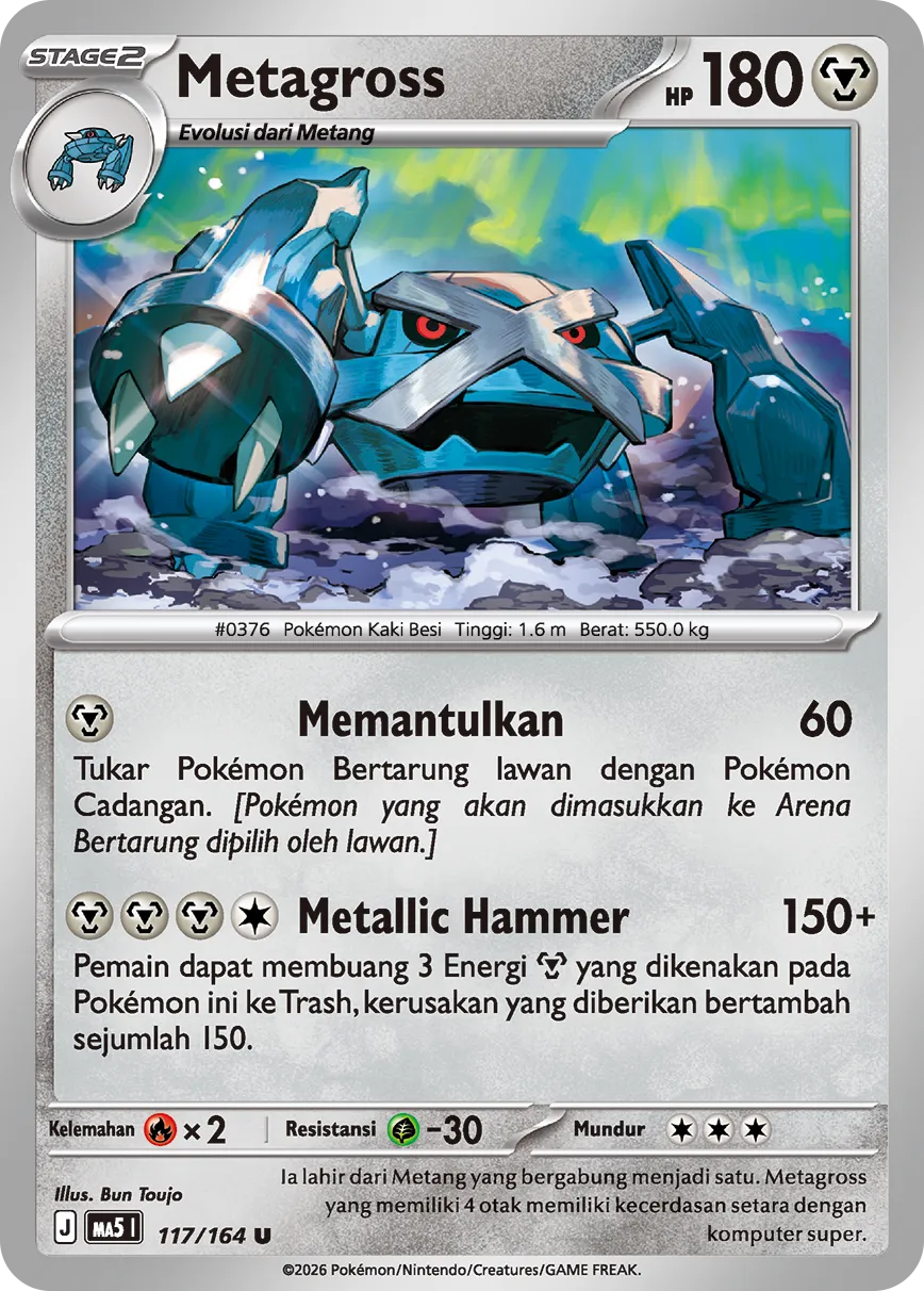 Metagross 117 — Ancaman Bayangan (Indonesian Pokémon TCG card)