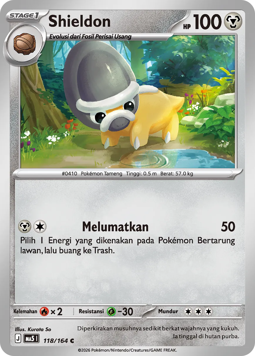 Shieldon 118 — Ancaman Bayangan (Indonesian Pokémon TCG card)