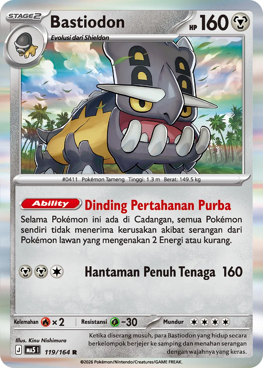 Bastiodon 119 — Ancaman Bayangan (Indonesian Pokémon TCG card)