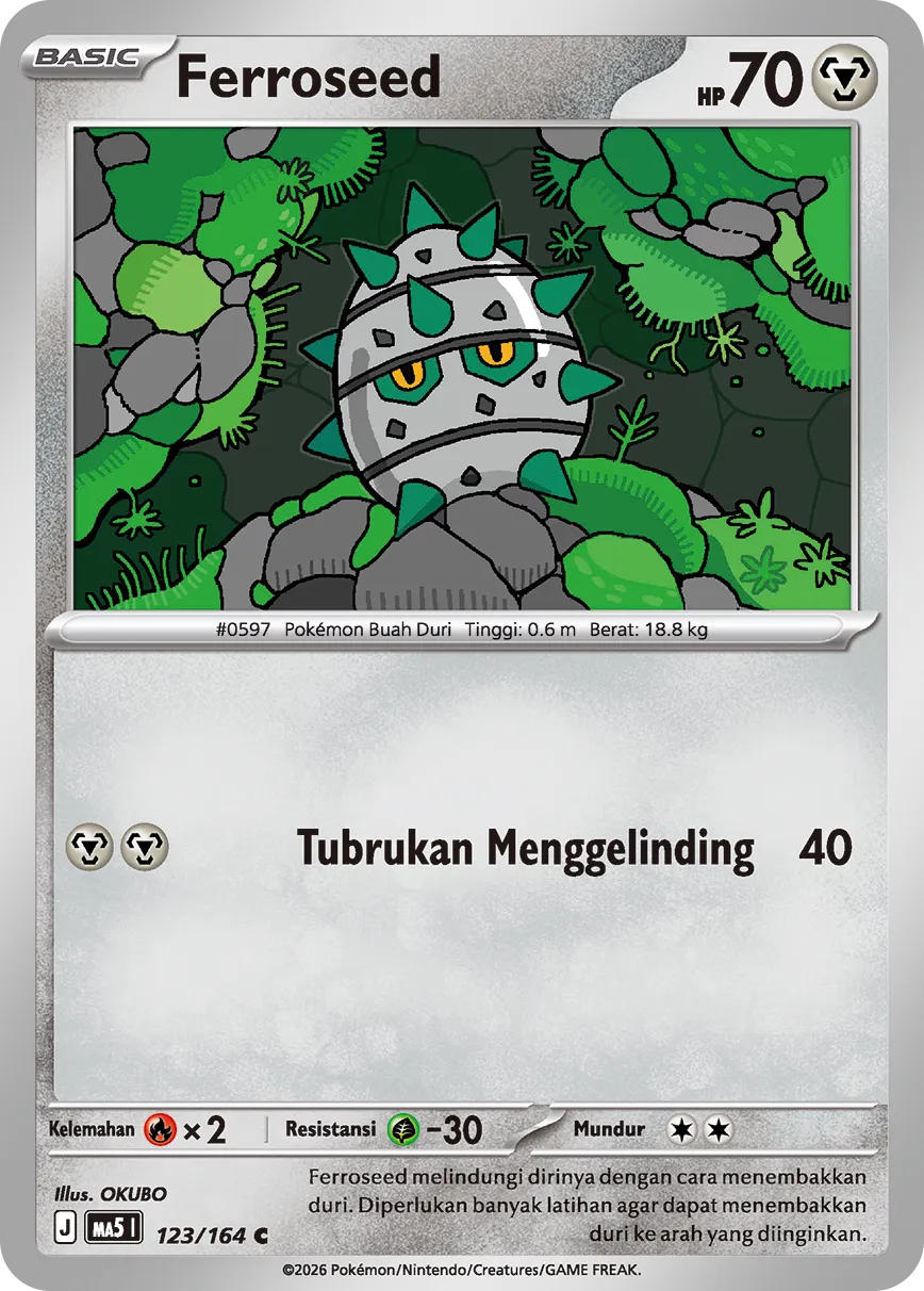 Ferroseed 123 — Ancaman Bayangan (Indonesian Pokémon TCG card)