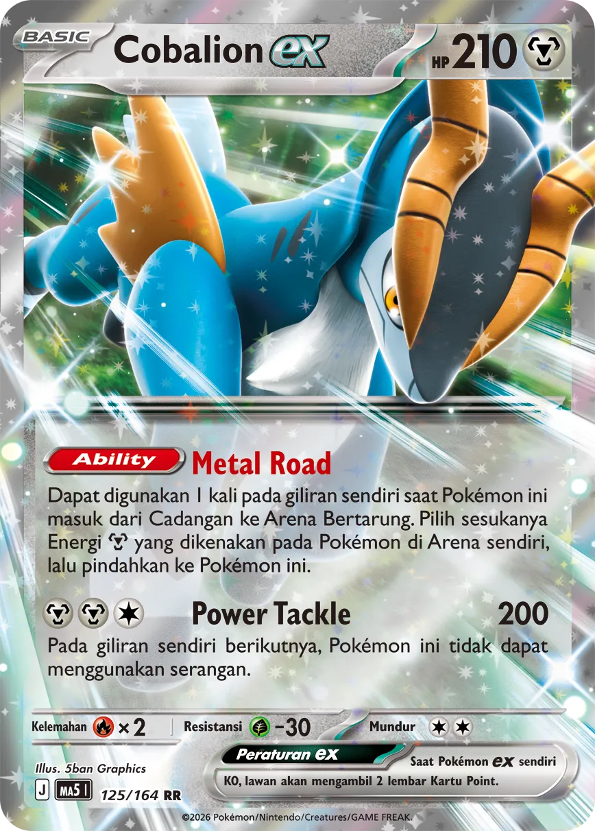 Cobalion ex 125 — Ancaman Bayangan (Indonesian Pokémon TCG card)