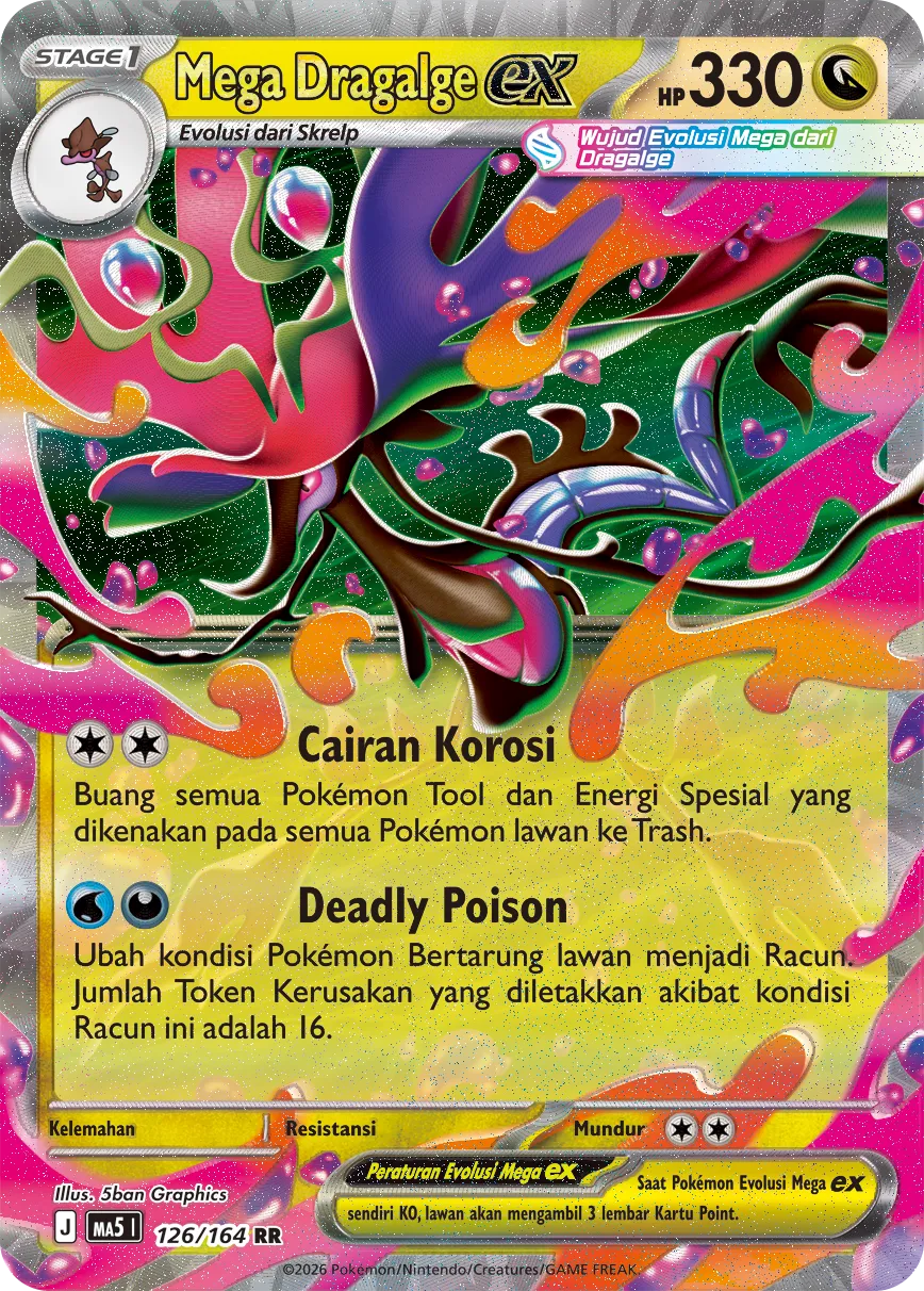 Mega Dragalge ex 126 — Ancaman Bayangan (Indonesian Pokémon TCG card)
