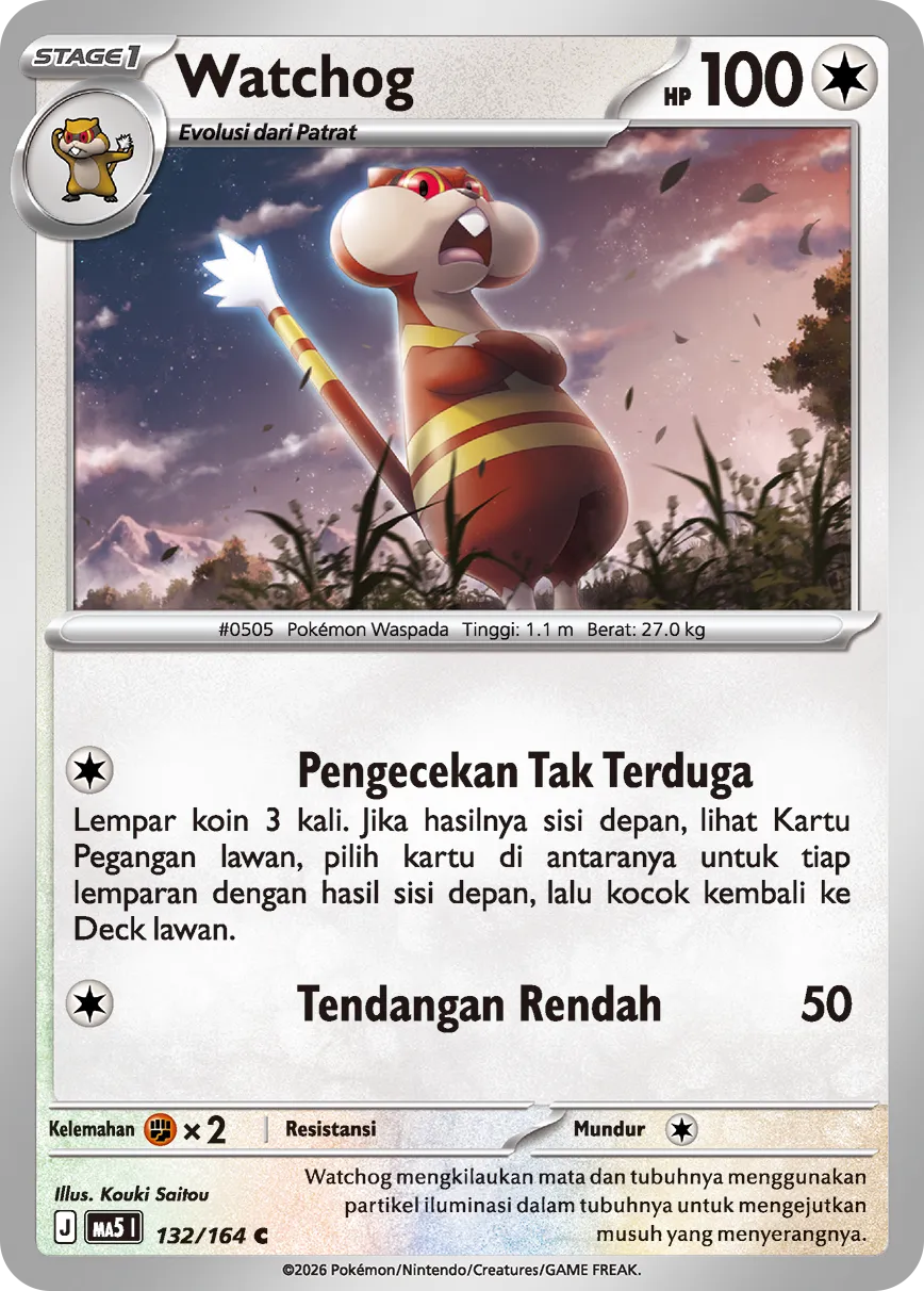 Watchog 132 — Ancaman Bayangan (Indonesian Pokémon TCG card)