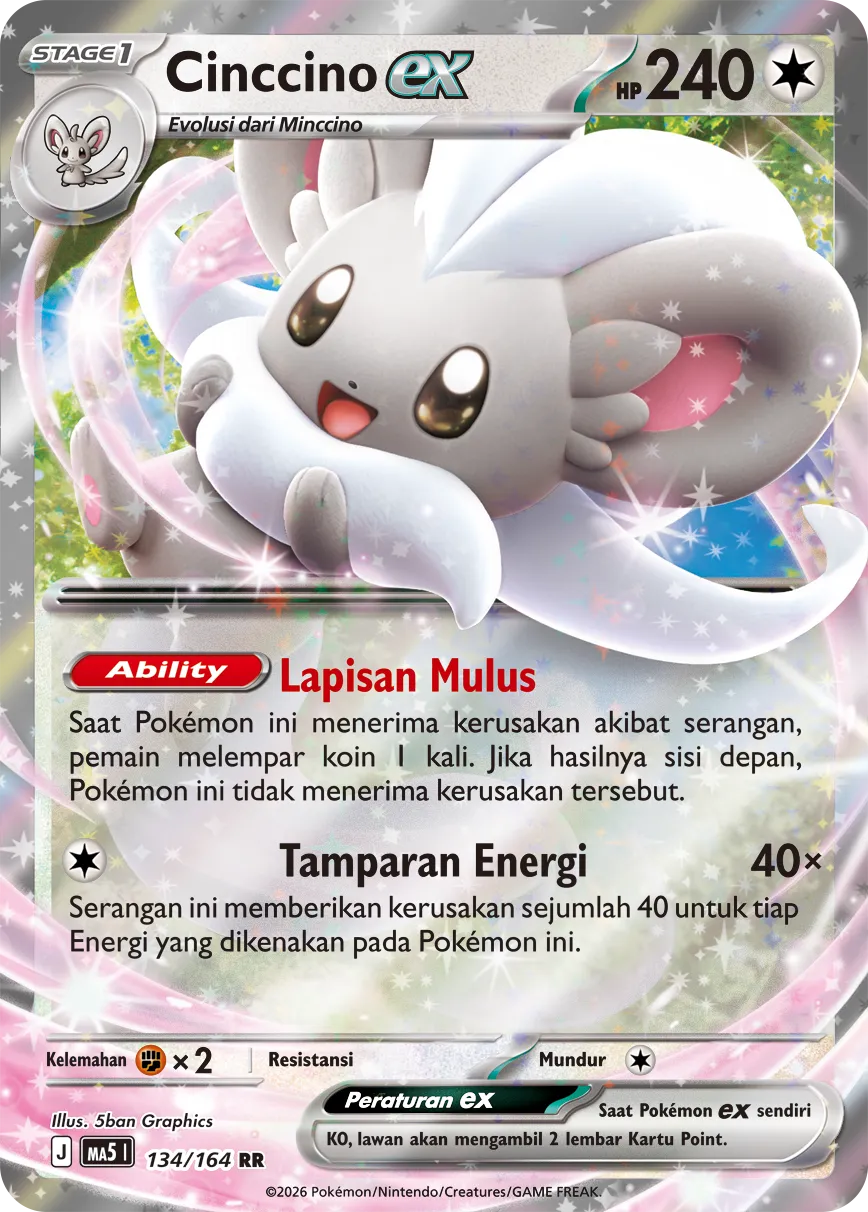 Cinccino ex 134 — Ancaman Bayangan (Indonesian Pokémon TCG card)