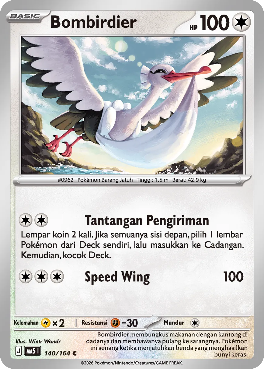 Bombirdier 140 — Ancaman Bayangan (Indonesian Pokémon TCG card)