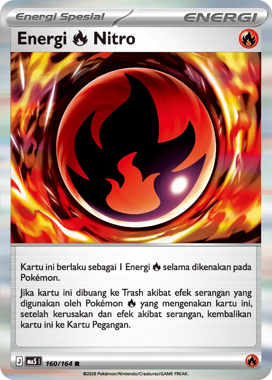 Nitro Fire Energy 160 — Ancaman Bayangan (Indonesian Pokémon TCG card)