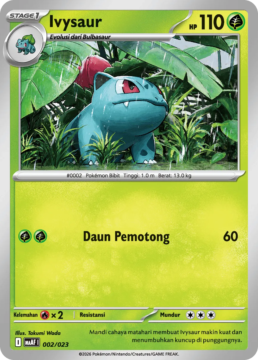 Ivysaur 002 — Mega Venusaur ex Starter Deck (Indonesian Pokémon TCG card)