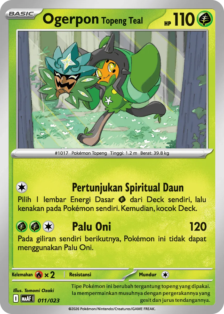 Teal Mask Ogerpon 011 — Mega Venusaur ex Starter Deck (Indonesian Pokémon TCG card)