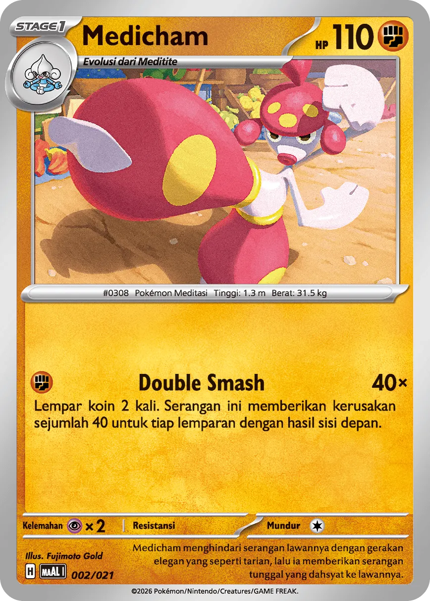Medicham 002/22 — Mega Lucario ex Starter Deck (Indonesian Pokémon TCG card)