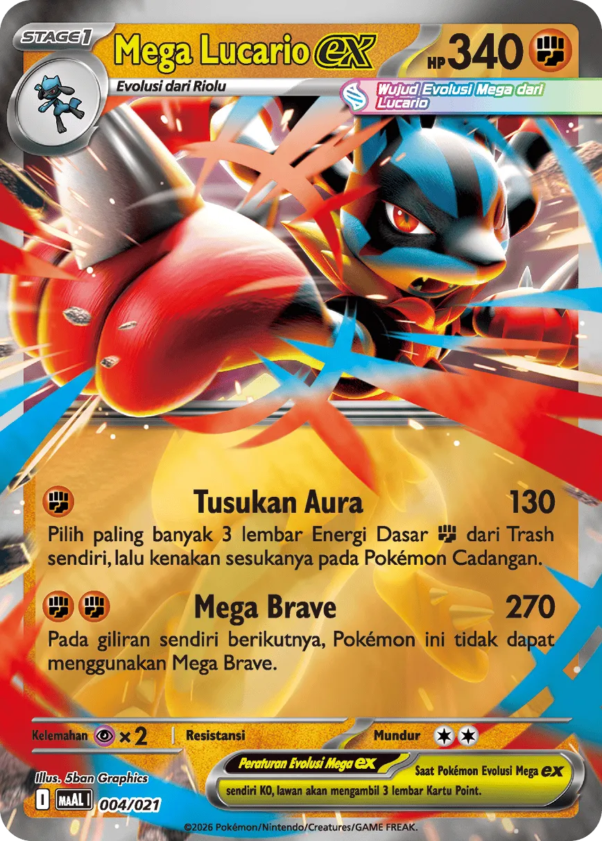 Mega Lucario ex 004/22 — Mega Lucario ex Starter Deck (Indonesian Pokémon TCG card)