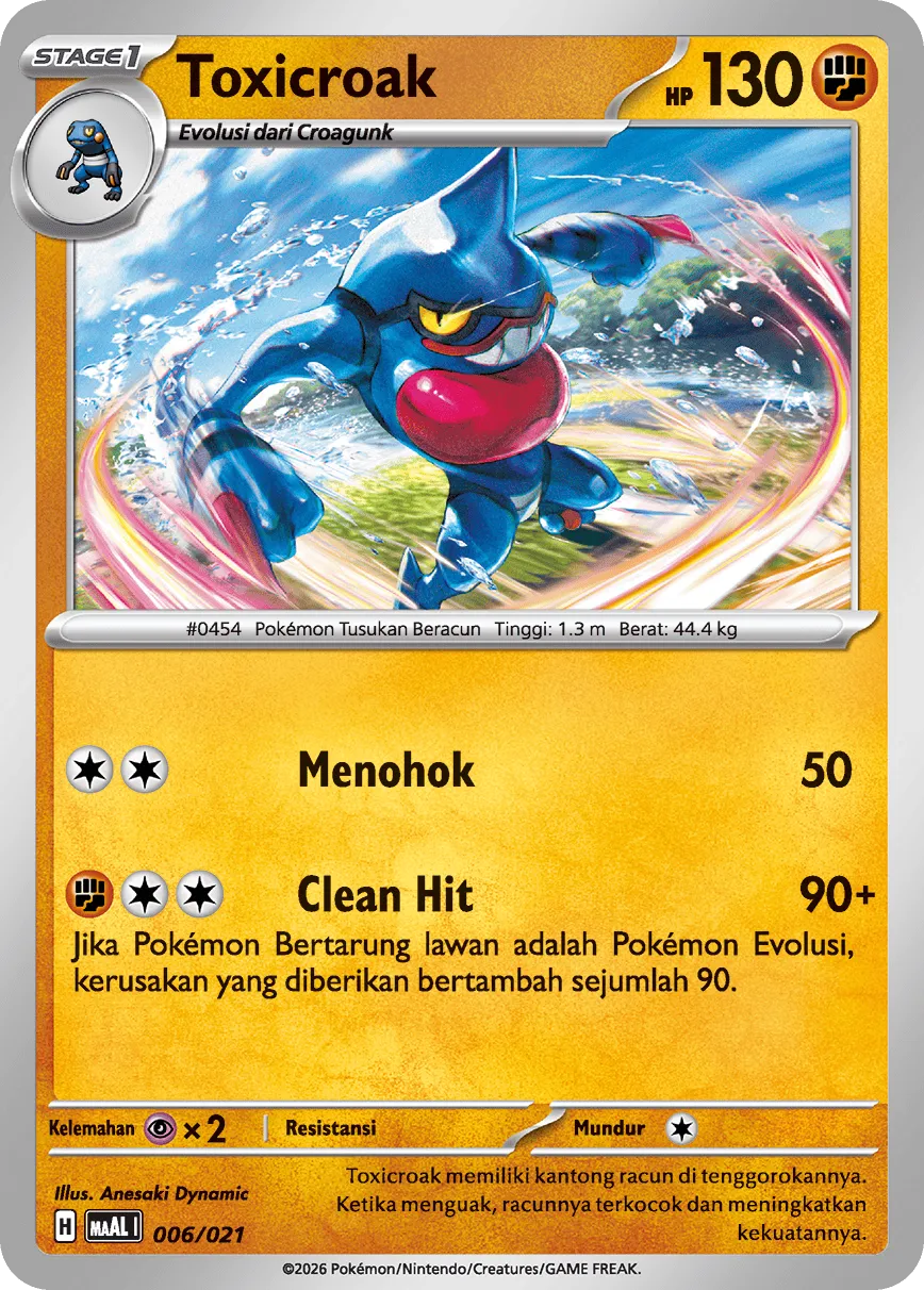 Toxicroak 006/22 — Mega Lucario ex Starter Deck (Indonesian Pokémon TCG card)