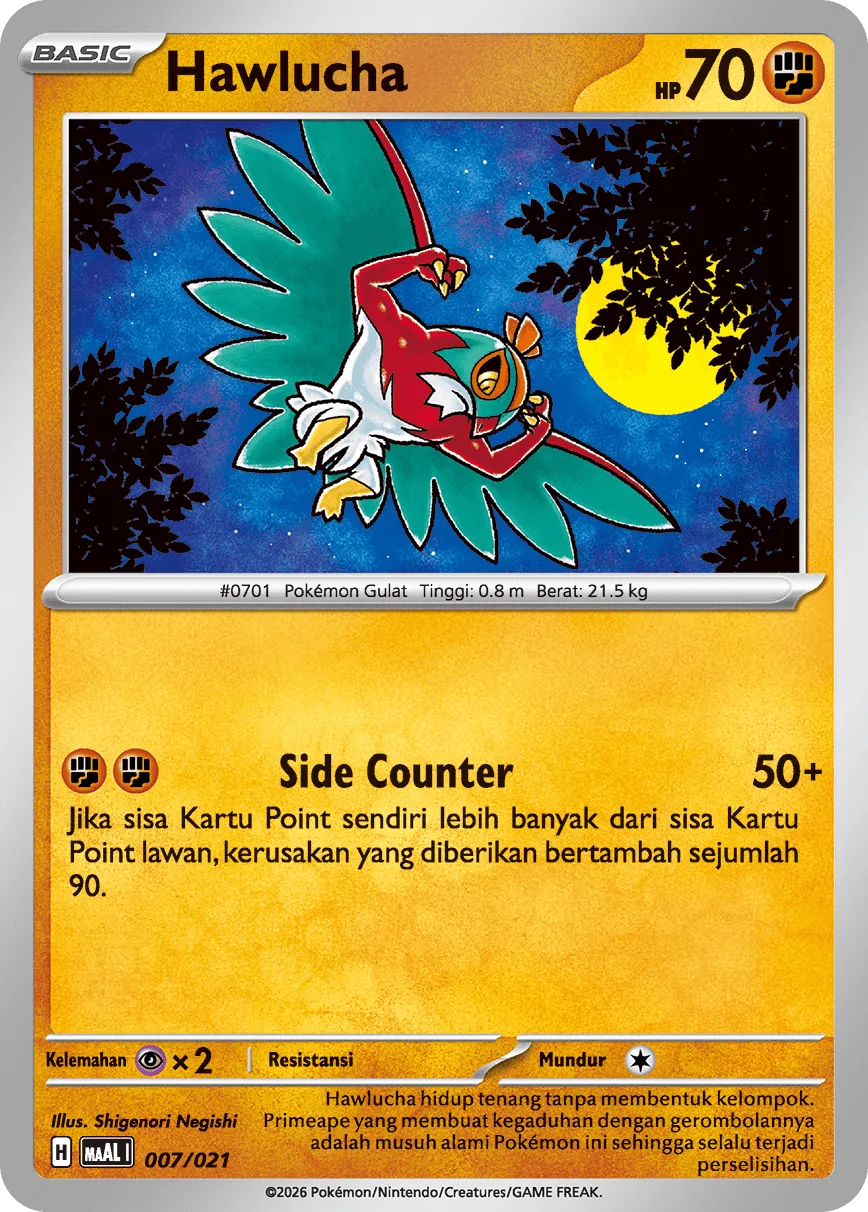 Hawlucha 007/22 — Mega Lucario ex Starter Deck (Indonesian Pokémon TCG card)