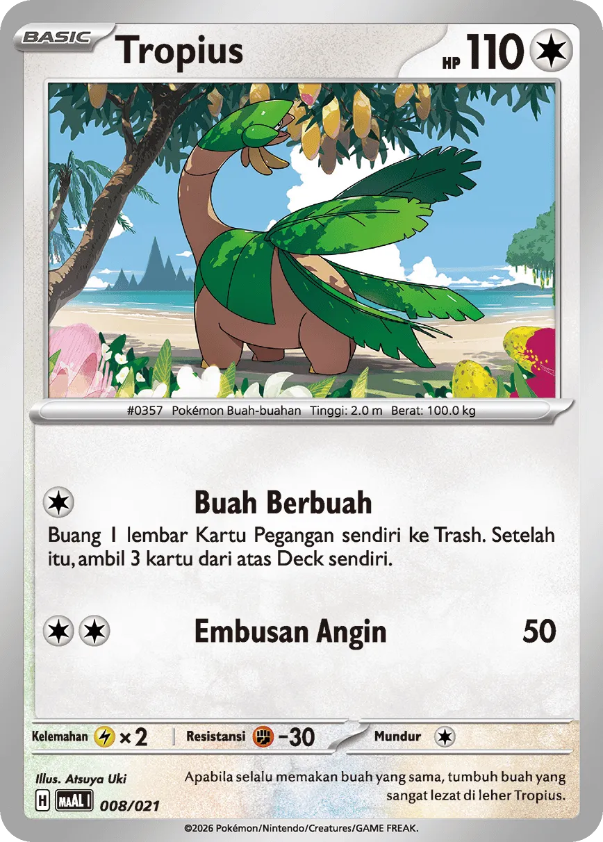 Tropius 008/22 — Mega Lucario ex Starter Deck (Indonesian Pokémon TCG card)